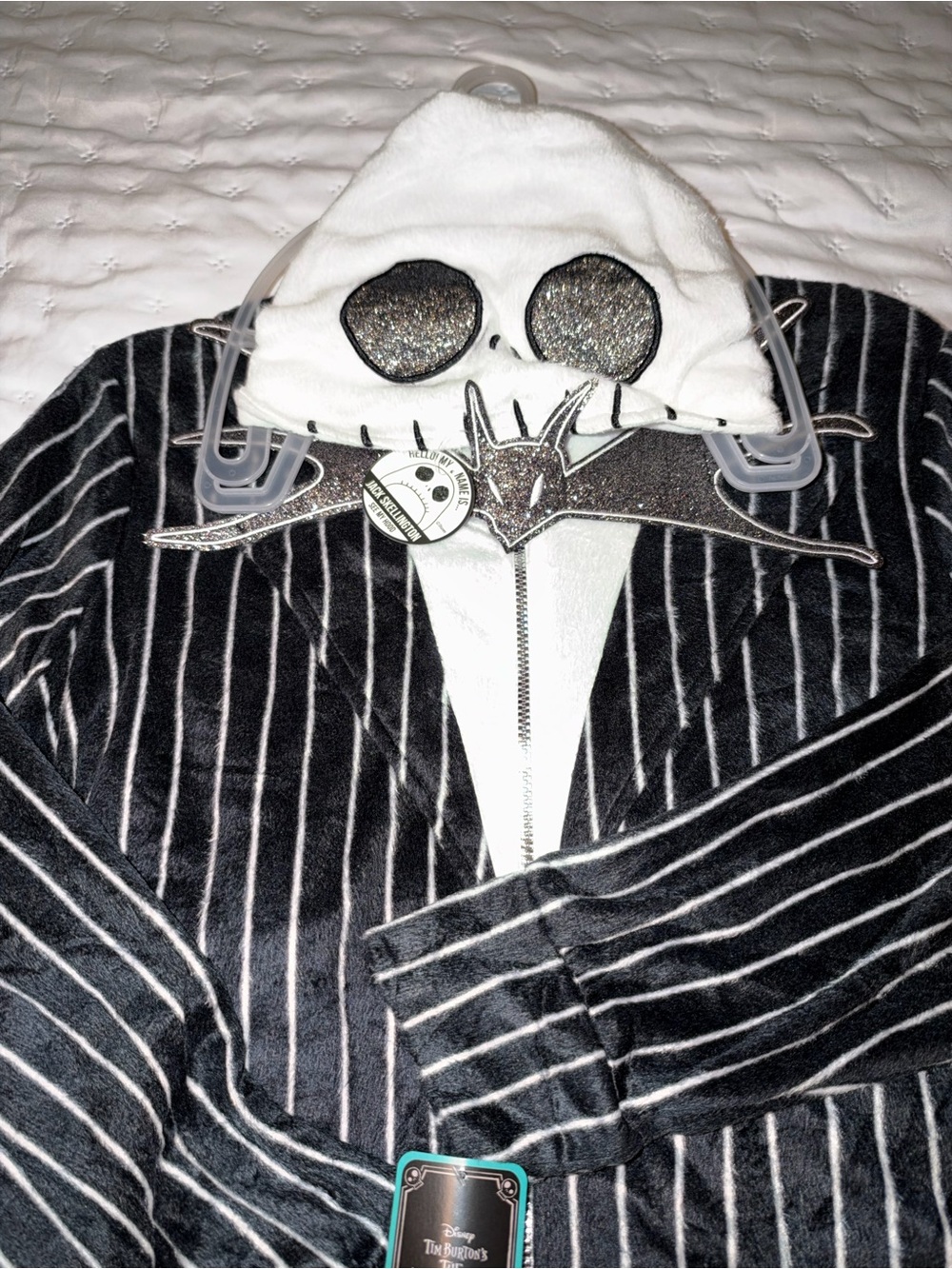 Disney Black & White Pinstripe Jack Skellington Jumpsuit - Picture 3 of 4